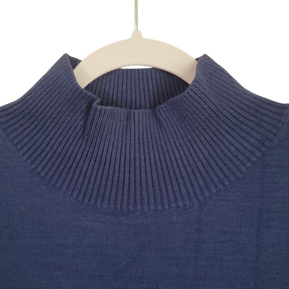 Sleeveless Mock Turtleneck Knit Top In Navy Blue 2X - Picture 5 of 14